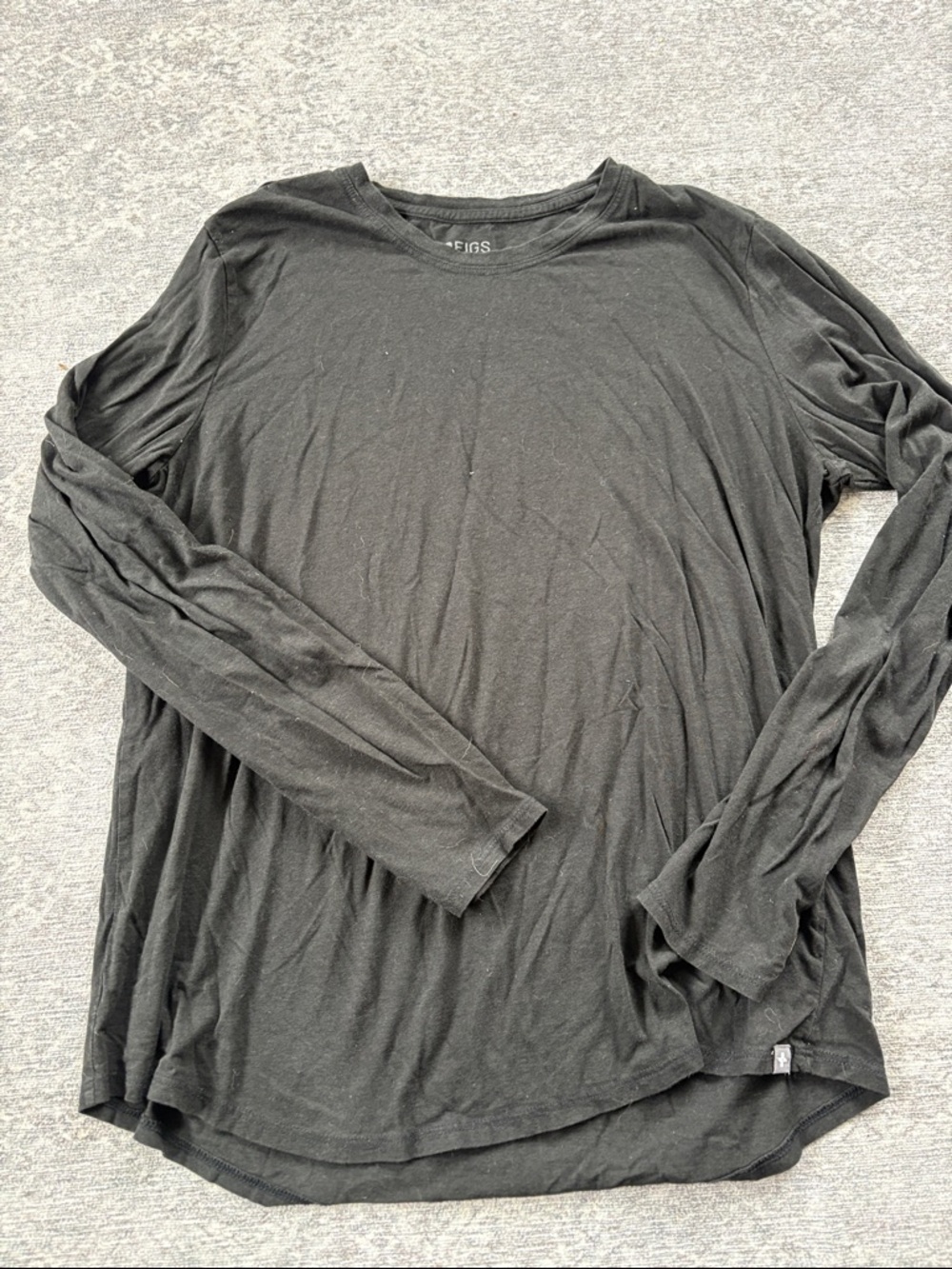 Figs Long Sleeve Crewneck Shirt - Black